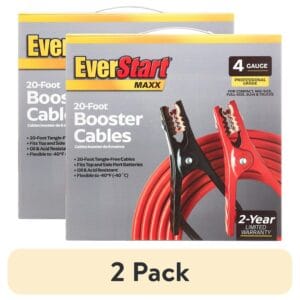 (2 pack) EverStart Maxx 4-Gauge Professional Grade 20-Foot Booster Cables