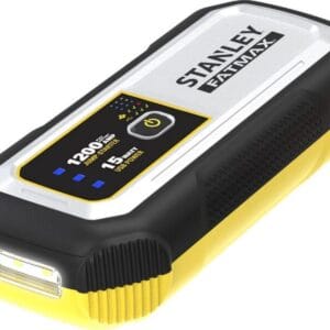 Stanley FatMax 1200A, Lithium Jump Starter with 15 Watt USB-A and USB-C Power, Includes clamps